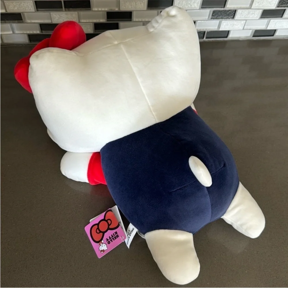 Hello Kitty Plush with Red Bow and Navy Outfit
